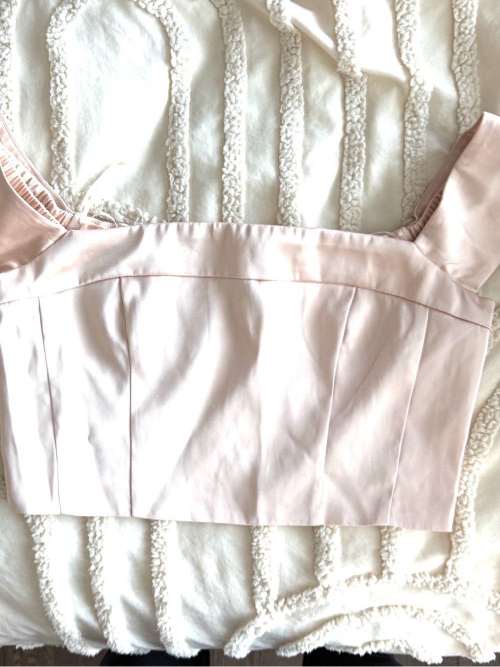 Dynamite Pale Blush Cropped Bustier Top - Picture 2 of 4